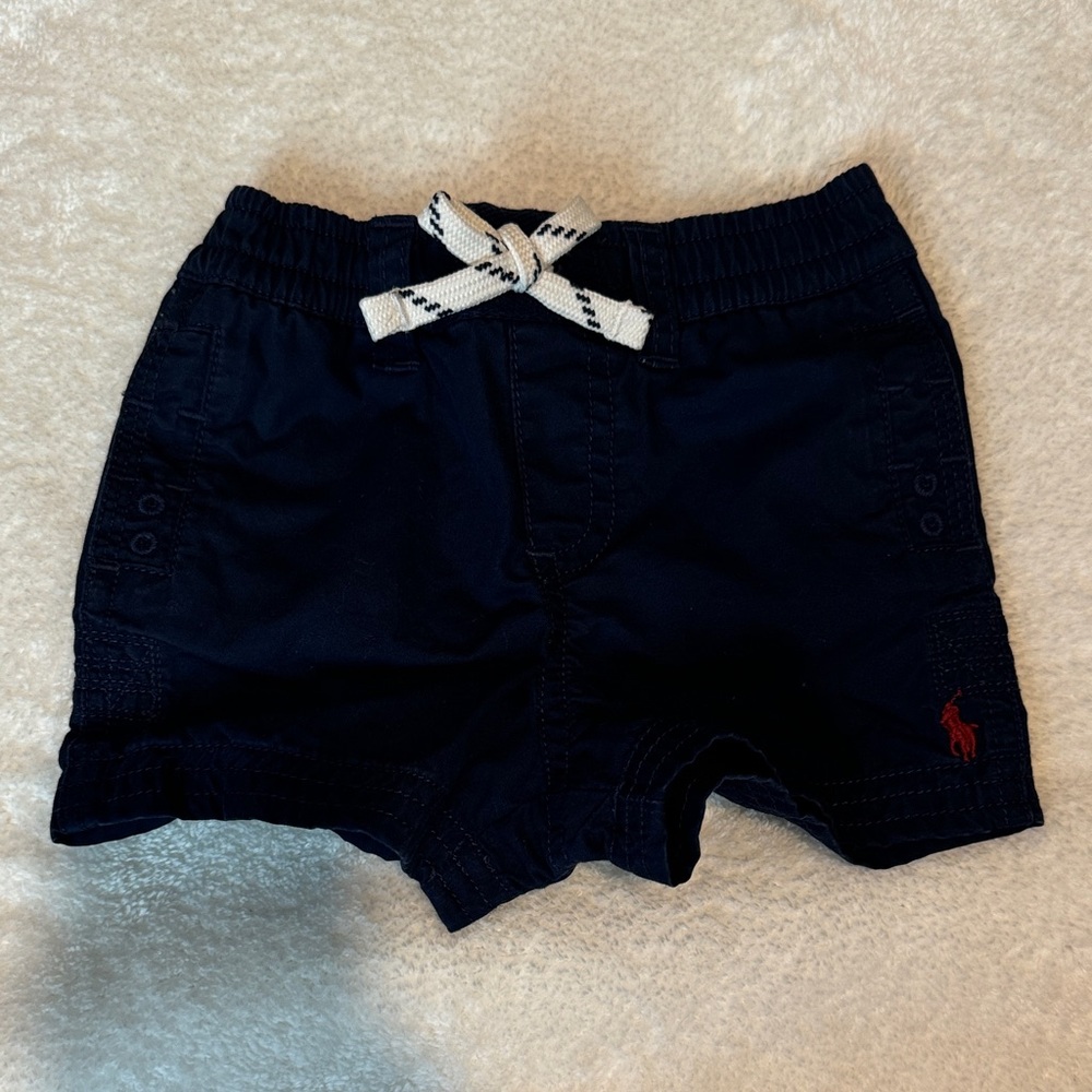 Polo by Ralph Lauren Dark Blue Kids Shorts with White Tie